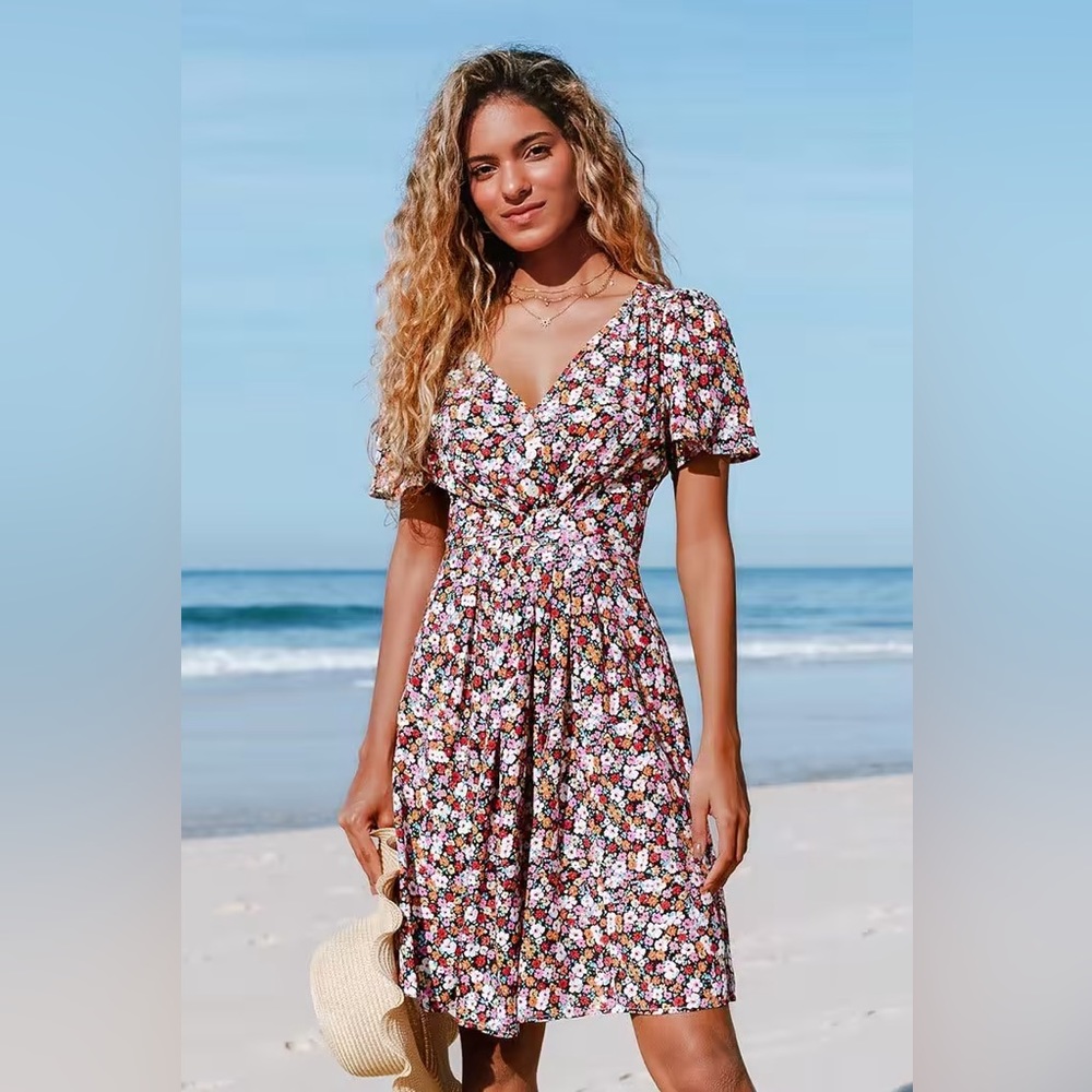 Mckinley Ditsy Floral Button Front Dress